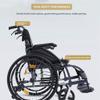 Lightweight Wheelchair, Portable Folding Manual Wheelchair, Wheelchair for The Elderly, Front and Rear Brakes, Load Capacity 200 kg, Storage Bag Behind The seat (Color : Gray) view 3