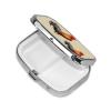 Dwrepo Animal Art Chicken Painting Print Square Pill Organizer 2 Compartment Pill Box Portable Medicine Pill Case For Home Outdoor Travel, Black view 2