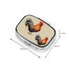 Dwrepo Animal Art Chicken Painting Print Square Pill Organizer 2 Compartment Pill Box Portable Medicine Pill Case For Home Outdoor Travel, Black view 3