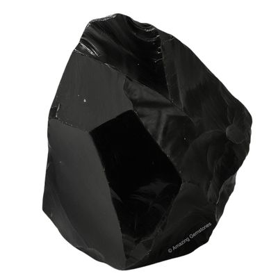 Amazing Gemstone Black Obsidian Raw Crystals and Healing Stones, Natural Rocks for Tumbling and DIY Raw Stones and Crystals (1 Piece)