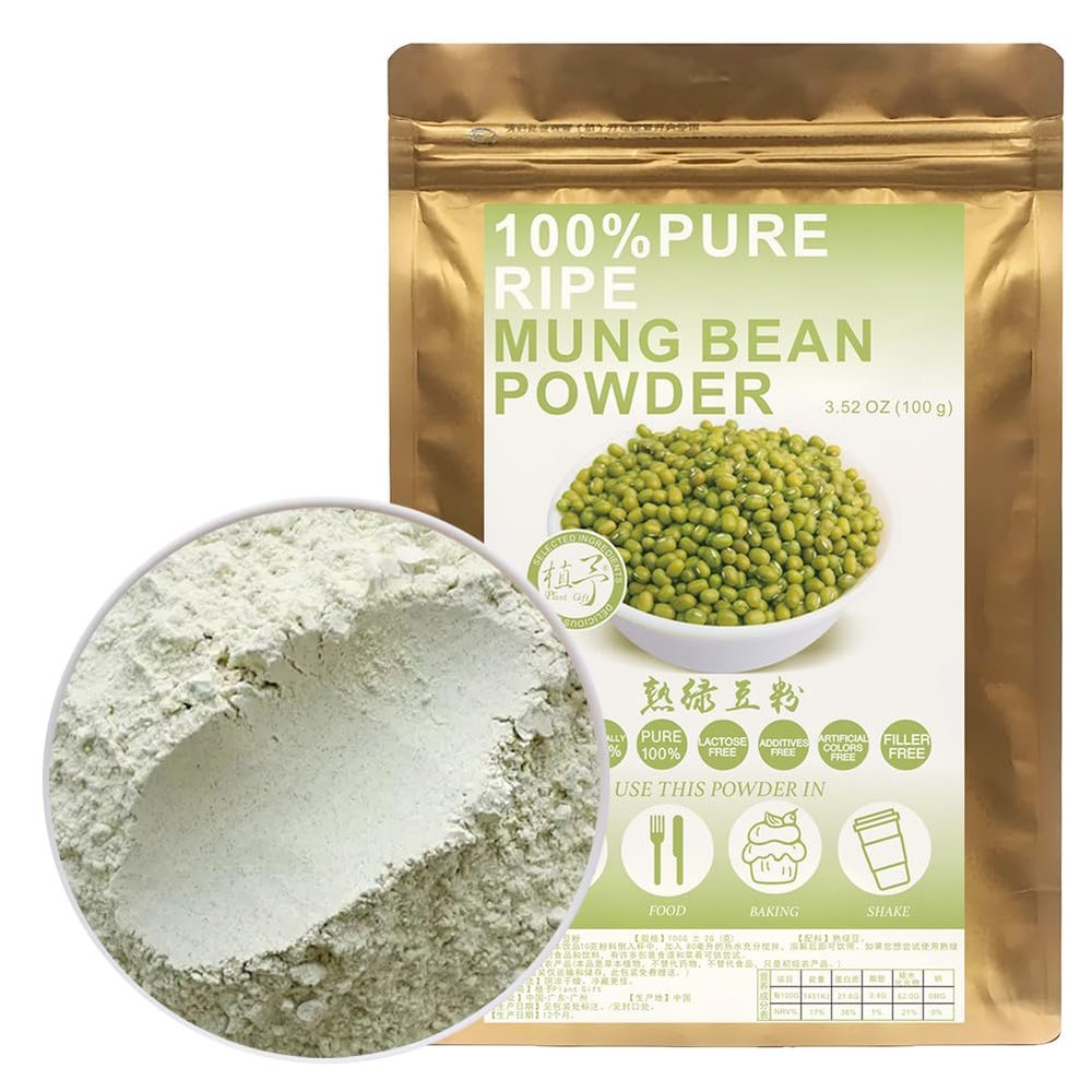 100% Natural Pure Mung Bean Powder 100g/3.52oz Moong Bean Flour - Green Mong Ground For Smoothies, Shakes, Baking & Drinks,| Free from Preservatives, No Added Sugar