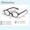 bullabulling 2Pack Retro Oval Blue Light Blocking Reading Glasses for Women Vintage Fashion 90s Small Oval Frame Eyeglasses (black/demi, 2.25, x) view 3