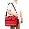 XJZHANG Medical Supplies Bag, Nurse Bag with Handle and Shoulder StrapEmpty First Aid Kit Bag with Reflective Strips for Home Health Care, Travel, Red view 1