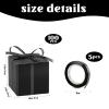 Adecortalk 100Pcs Black Gift Box 2x2x2 inches Gift Candy Box with Ribbons Black Party Favor Boxes for Wedding Baby Shower Birthday Party Sunday School Graduation Bridal Shower Halloween Valentine view 2