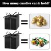 Adecortalk 100Pcs Black Gift Box 2x2x2 inches Gift Candy Box with Ribbons Black Party Favor Boxes for Wedding Baby Shower Birthday Party Sunday School Graduation Bridal Shower Halloween Valentine view 4
