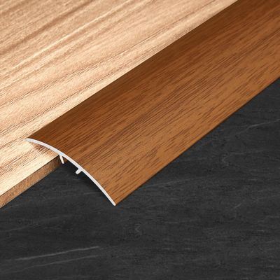 Floor Transition Strip Walkers Entry Ramp, Wood Grain Aluminum Alloy Threshold Ramp 3 PCS, Arc Floor Transition Strip Reducer for Doorways, Office/Dining Room Carpet Edge Gap Cover ( Color : Style 1 )