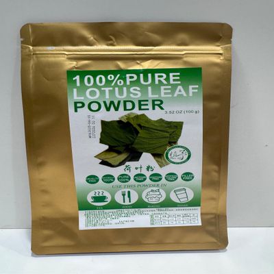 100% Natural Pure Lotus Leaf Powder  100g/3.52oz Lotus Leaves Tea Smoothies, Shakes, Baking & Drinks,| Free from Preservatives