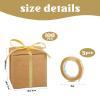 Adecortalk 100 Pack Brown Kraft Gift Boxes 2x2x2 inches Small Kraft Gift Boxes with Ribbons Mini Cardboard Boxes Candy Treat Boxes for Gift Wrapping Wedding Bridesmaid Baby Shower Birthday Christmas view 2