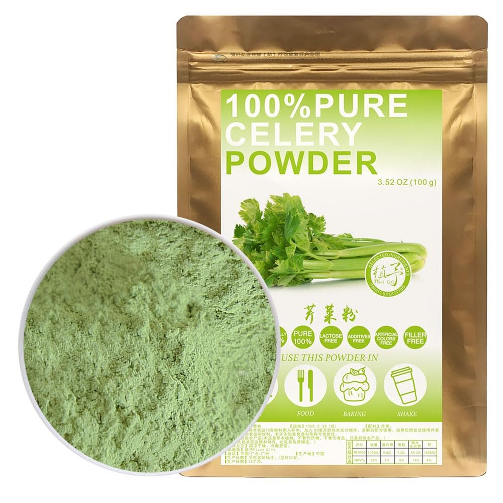 100% Natural Pure Celery Powder 100g/3.52oz  Celery Juice Powder For Smoothies, Shakes, Baking & Drinks, Tea | Green Juice Powder, Powdered Greens, Free from Preservatives