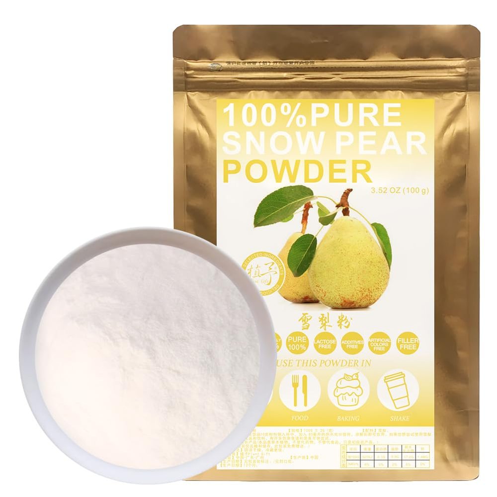 100% Natural Pure Snow Pear Powder 100g/3.52oz  Snow Pear Juice Dried Powder for Smoothies, Shakes, Baking & Drinks,| Free from Preservatives, No Added Sugar