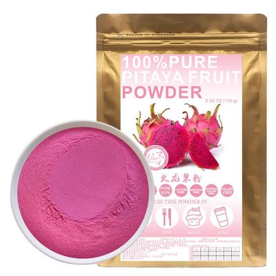100% Natural Pure Pink Pitaya Powder, 100g/3.52oz  Pitahaya Powder/Dragon Fruit Powder For Smoothies, Shakes, Baking & Drinks, Tea