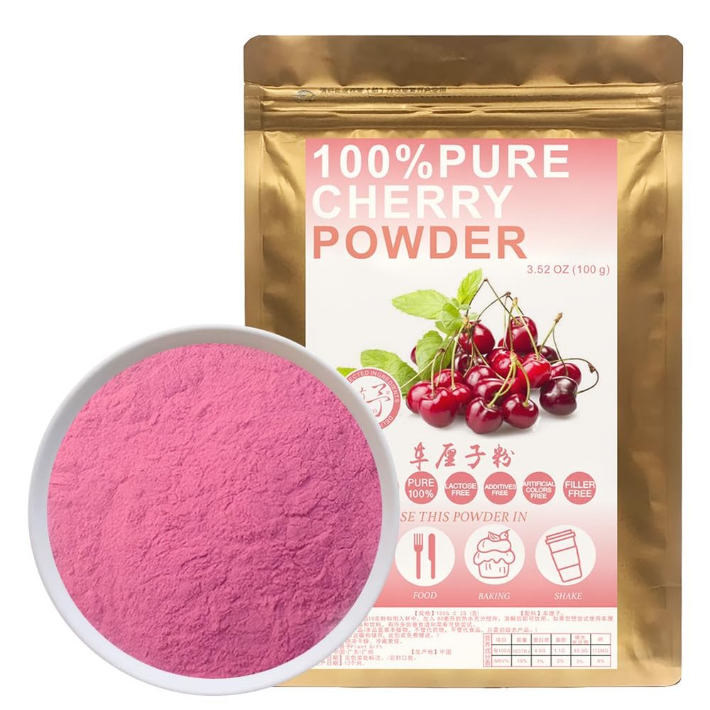 100% Pure Cherry Powder 100g/3.52oz Natural Freeze Cherry Juice Flour | Cherry Powder for Smoothies, Shakes, Baking & Drinks,| Free from Preservatives