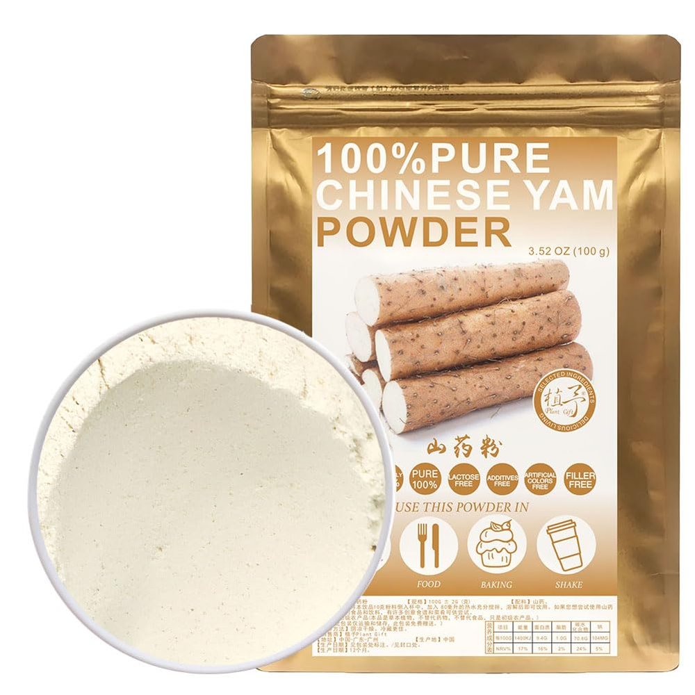100% Natural Pure Chinese Yam Powder 100g/3.52oz  Shan Yao Powder For Cooking Baking Recipes & Drinks,| Free from Preservatives, No Added Sugar
