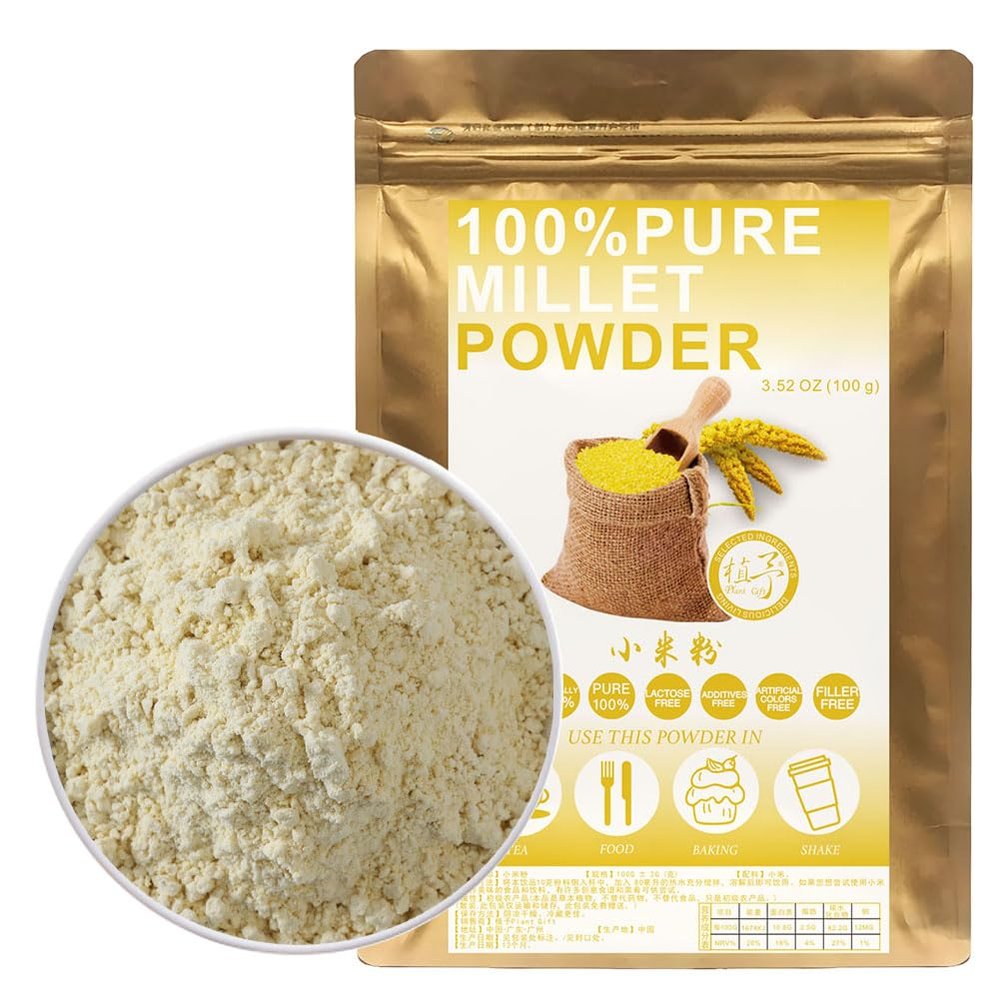 100% Natural Pure Millet Powder 100g/3.52oz Millet Flour For Cooking Baking Recipes & Drinks,| Free from Preservatives, No Added Sugar