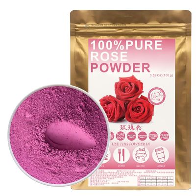 100% Natural Pure Rose Powder 100g/3.52oz  Edible Rose Petal Powder for Cooking & Baking - Natural Powdered Organic Rose Petals for DIY Face Masks, Skin & Hair Care Products