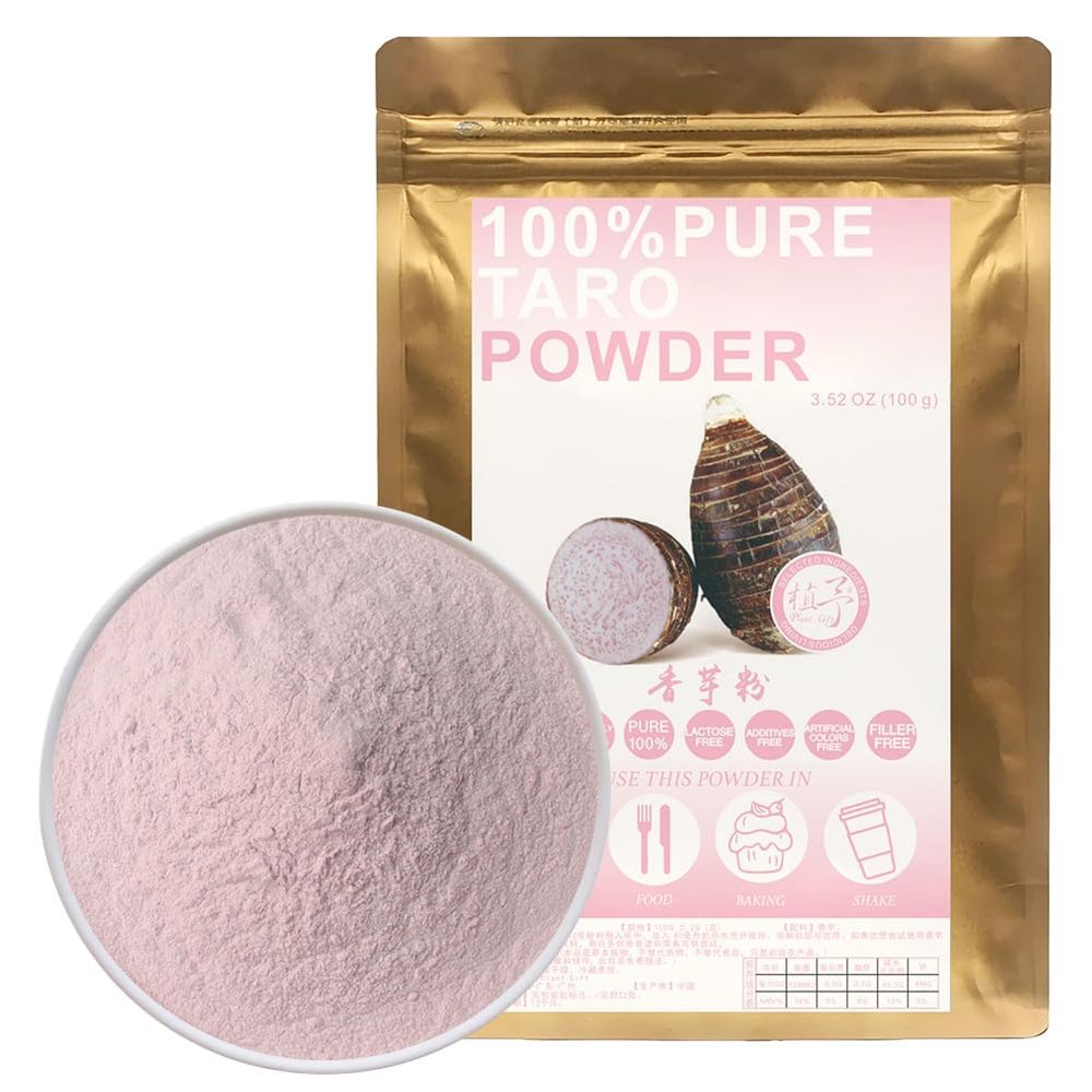 100% Natural Pure Taro powder 100g/3.52oz Taro Dried Powder for Smoothies, Shakes, Baking & Drinks,| Free from Preservatives, No Added Sugar