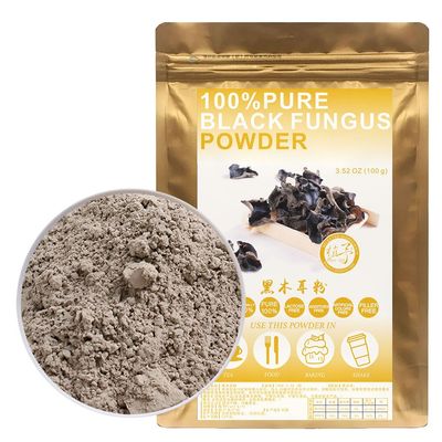 100% Natural Pure Black Fungus Powder  100g/3.52oz, Dried Woodear Mushrooms Black Fungus For Smoothies, Shakes, Baking & Drinks,Tea | Free from Preservatives