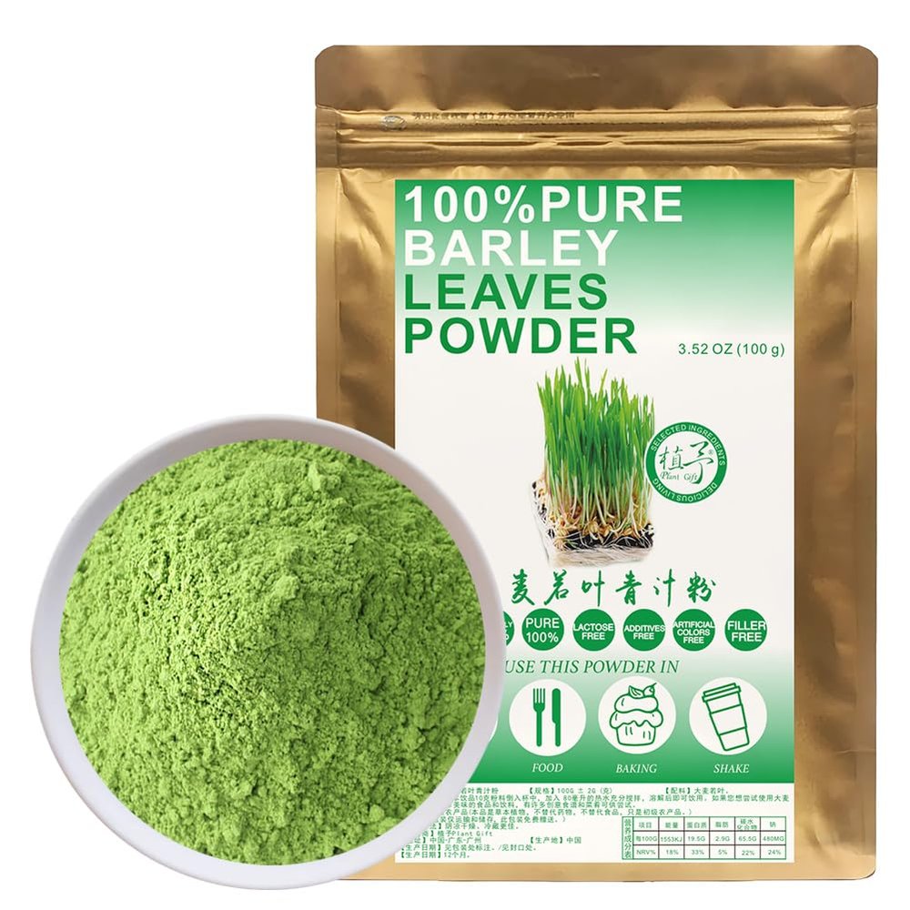 100% Pure Barley Leaves Powder 100g/3.52oz Natural Barley Leaves Flour | Barley Grass Powder for Smoothies, Shakes, Baking & Drinks,| Free from Preservatives