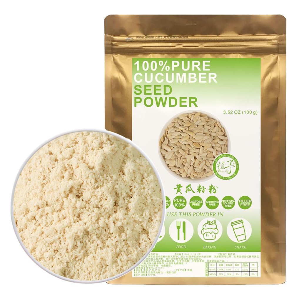 100% Natural Pure Cucumber Seed Powder 100g/3.52oz Cucumber Seed kernels for Smoothies, Shakes, Baking & Drinks,Tea | Free from Preservatives
