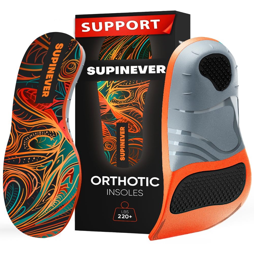 220+ lbs Plantar Fasciitis Insoles - High Arch Support - Pain Relief - Comfort and Stability - Work Boots and Shoes (XS)