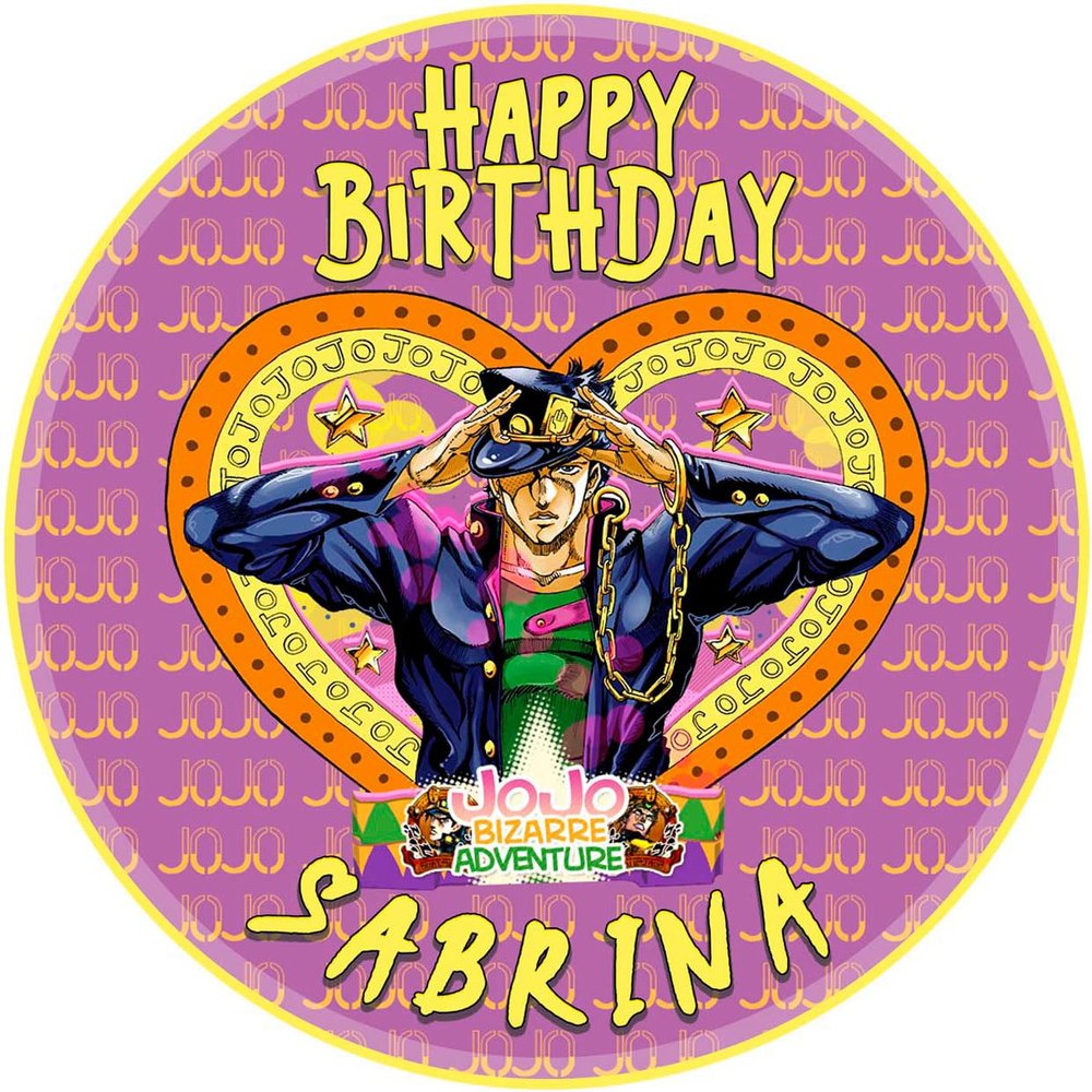 Cakecery Bizarre Adventure Kids Fun Edible Cake Topper Sheet Image Print Round