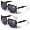 V.W.E. 2 Pairs Square Oversize Women BIFOCAL Outdoor Reading Sunglasses Glasses (1 Pink 1 Purple, 3.00) view 1
