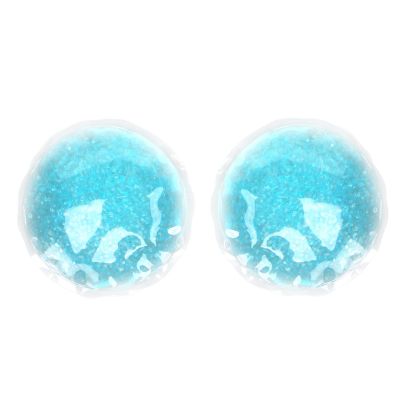 1 Pair of Blue Circular Hot/Cold Compress Eye Pads - Soothe Swollen, Fatigued Eyes with Cooling Gel for Men and Women