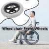 WORDFUN 2pcs 6/7/8in Solid Wheel Replacement for Wheelchairs, Rollator Wheels, PVC Wheelchair Front Wheels, Wear-Resistant Solid Tires Front Wheel with Bearing, Black, Grey view 2