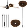 Ceiling Fan Cleaner Duster Reusable Microfiber Ceiling Fan Blade Cleaner Removable Duster with Extension Pole Adjusts 13 to 49.7 Inch for Cleaning Walls Bookshelves Furniture Door Window Top (Brown) view 1