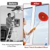 Ceiling Fan Cleaner Duster Reusable Microfiber Ceiling Fan Blade Cleaner Removable Duster with Extension Pole Adjusts 13 to 49.7 Inch for Cleaning Walls Bookshelves Furniture Door Window Top (Red) view 4