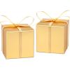 Adecortalk 100 Pcs Mini Gold Gift Boxes 2x2x2 Inches Paper Party Favor Boxes Gift Candy Boxes with Ribbons for Birtyhday Wedding Baby Shower Graduation Bridal Shower Halloween Christmas Valentine Gifts view 1