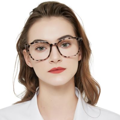 AEZUNI Large Frame Reading Glasses for Women Trendy Square Readers Eyeglasses 100 150 200 250 300 350 400 500 600 (Grey, 2.25)