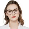 AEZUNI Large Frame Reading Glasses for Women Trendy Square Readers Eyeglasses 100 150 200 250 300 350 400 500 600 (Grey, 2.25) view 1