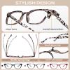 AEZUNI Large Frame Reading Glasses for Women Trendy Square Readers Eyeglasses 100 150 200 250 300 350 400 500 600 (Grey, 2.25) view 3