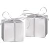 Adecortalk 100 Pcs Mini Silver Gift Boxes 2x2x2 Inches Small Party Favor Boxes Gift Candy Boxes with Lids & Ribbons for Birtyhday Wedding Baby Shower Graduation Bridal Shower Halloween Christmas Valentine Gifts view 1