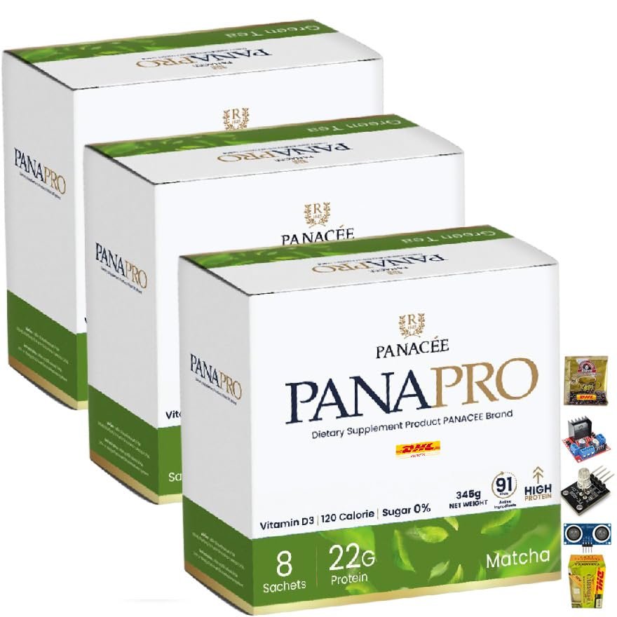 Panacee Panapro Matcha Flavor Innovative Germany Snack Healthy Delicious 8 Sachets/Box 320g (of 3) By Beautygoodshop [Get Free For You Beauty Gifts]