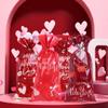 fjygwx13 50pcs Valentine's Day Cellophane Treat Bags Red Heart Cello Gift Bags Sweet Goodie Candy Party Favor Bags Plastic Gold Twist Ties for Wedding Anniversary Supplies view 2