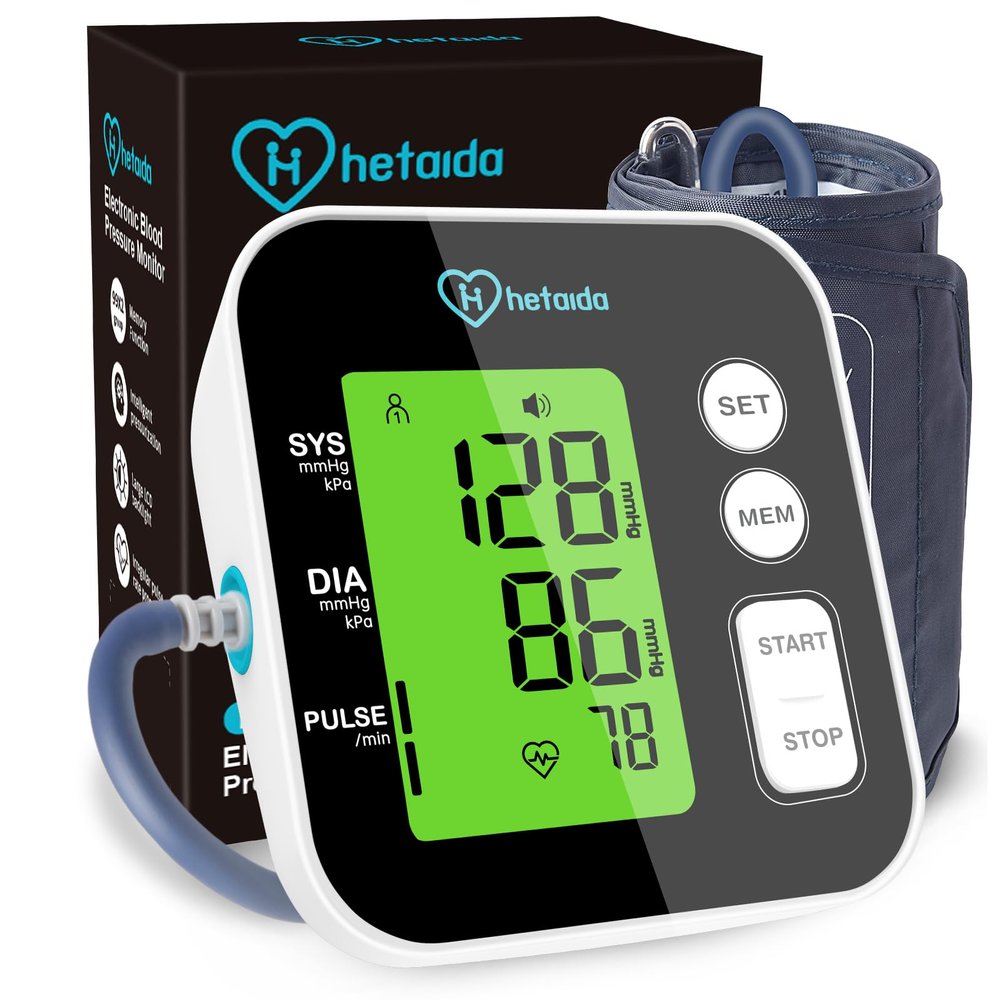 Blood Pressure Monitor, Upper Arm Blood Pressure Machine for Home Use, Digital Talking BP Monitor with 2x99 Readings Memory Adjustable Cuff 8.7"-16.5" Large LCD Backlit Display