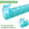 2 Pack Weekly Pill Organizer, Large 7 Day Pill Case, Daily Vitamin Case Medicine Box, AM/PM Pill Containers for Medicine Supplements Fish Oil (Blue & Green) view 3