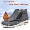 bumuam Women Wide Width Elderly Shoes,Winter Warm Plush Arthritis Swollen Feet Memory Foam Shoes Adjustable Closures Closed Toe No-Slip Boots Outdoor Men 7.5/Women 8.5 view 2