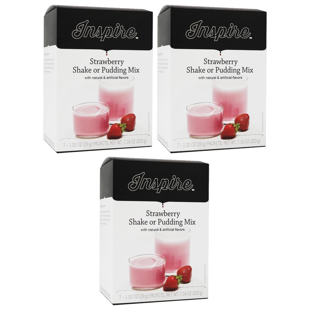 Inspire 15g Protein Shake or Pudding by Bariatric Eating - Strawberry (3-Pack)