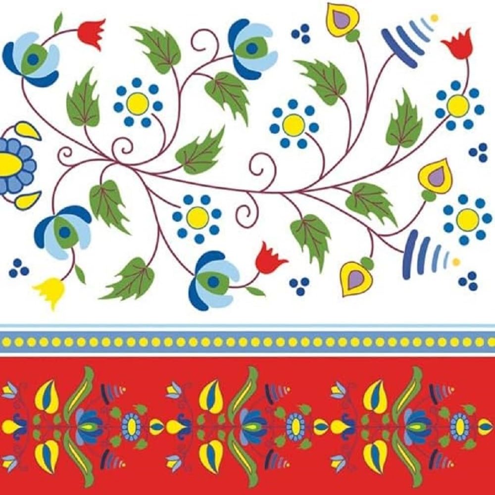 Keep Unique 20-ct 13x13 Roses Paper Decoupage Napkins, 3-Ply Serviette Tissue Luncheon Floral Napkin for Art, Dinner, and Party, Disposable Napkins (Embroidery, Pack of 4)