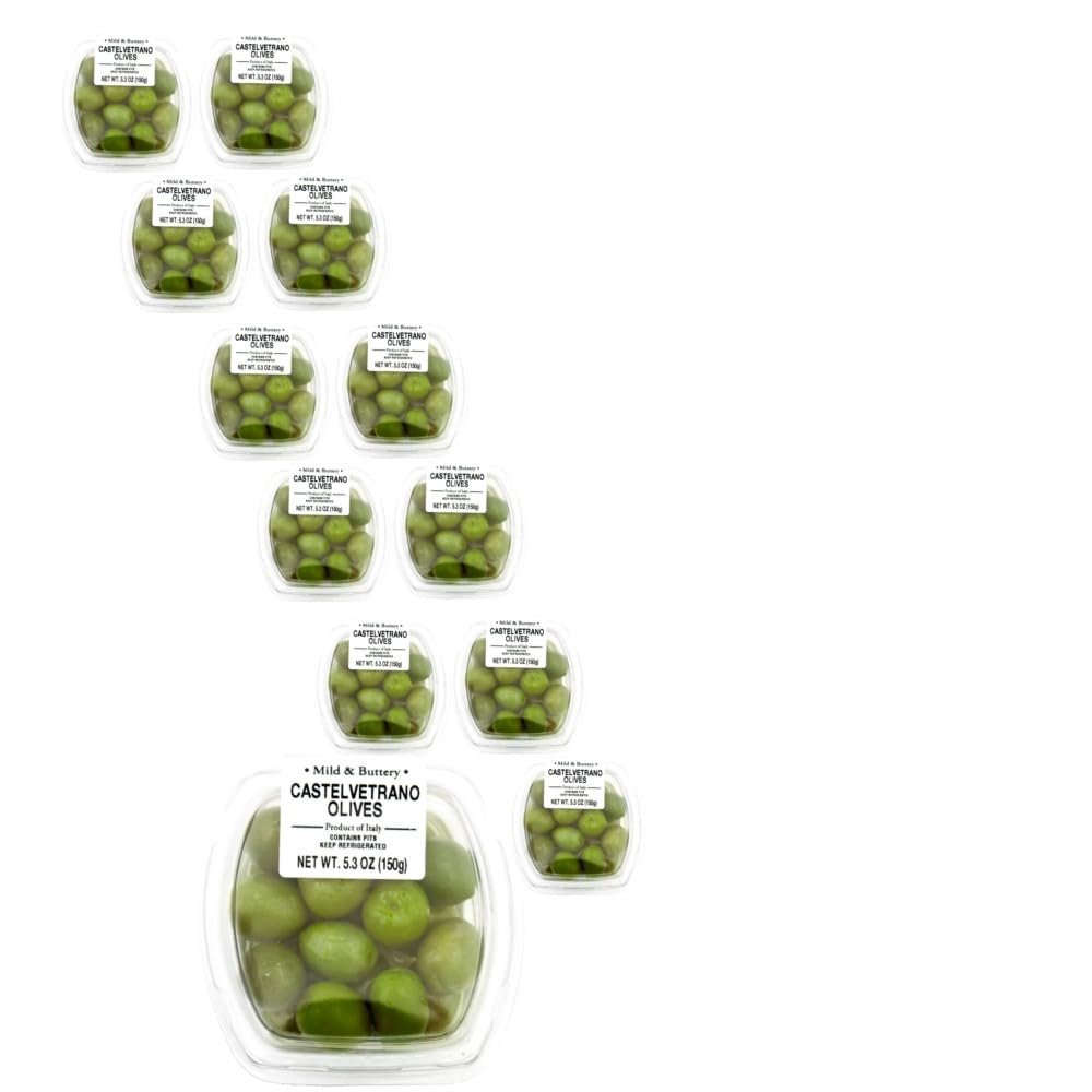 Fresh Pack Castelvetrano Olives Unpitted, 5.3 oz, 12 Pack