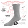 Brooklyn Socks 4 Pairs of Thin Combed Cotton Diabetic Socks for Men & Women, Loose, Wide, Non-Binding Neuropathy Low-Crew Socks (Gray, Fit's Shoe Size 7-11) view 3