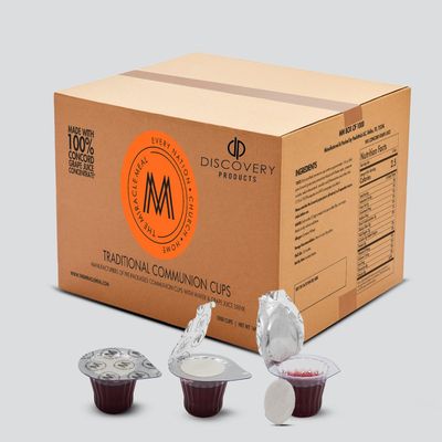 DISCOVERY PRODUCT Prefilled Communion Cups & Wafer,Box of 1000 Traditional