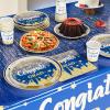 2025 Graduation Party Decorations, Blue Graduation Party Supplies Disposable Paper Plates Napkins Cups Tablecloth Banner Dinnerware Set for Congrats Grad Party Decorations, Serve 25 view 2