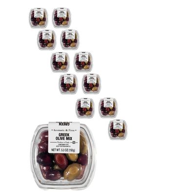 Fresh Pack Greek Unpitted Olive Mix, 5.3 oz, 12 Pack