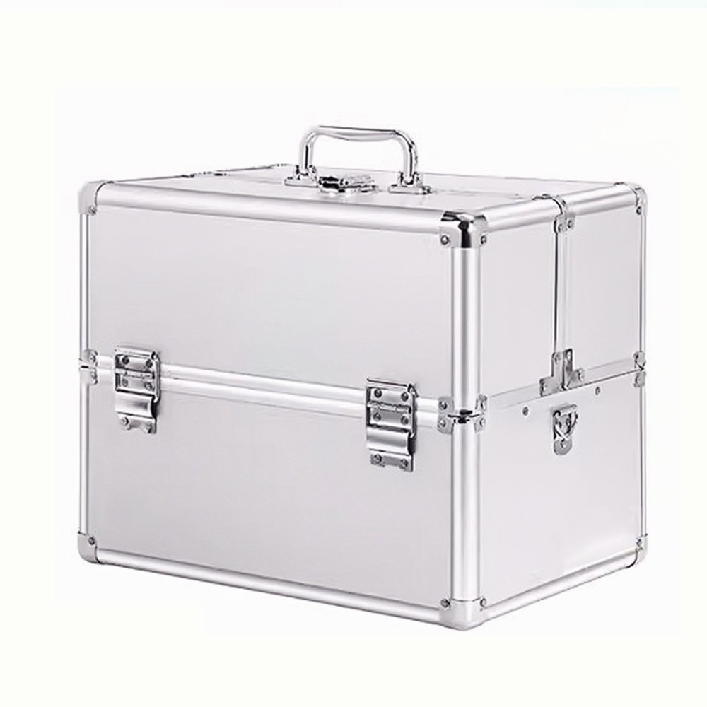 WHYATT Locking Storage Box, Medicine Box, With Portable Handle, Used for Medicine Storage and Personal Belongings Storage (Color : Silver, Size : Small)
