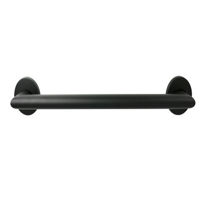 12-inch Coronado Designer Oval Bathroom Shower Grab Bar with Mitered Corners, Matte Black