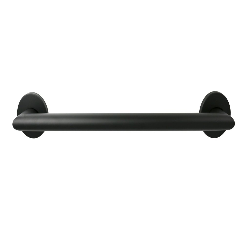 12-inch Coronado Designer Oval Bathroom Shower Grab Bar with Mitered Corners, Matte Black